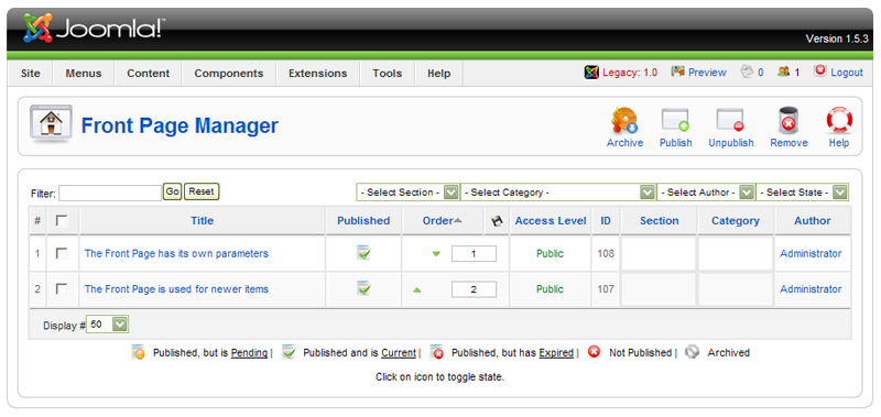 Front-page-manager